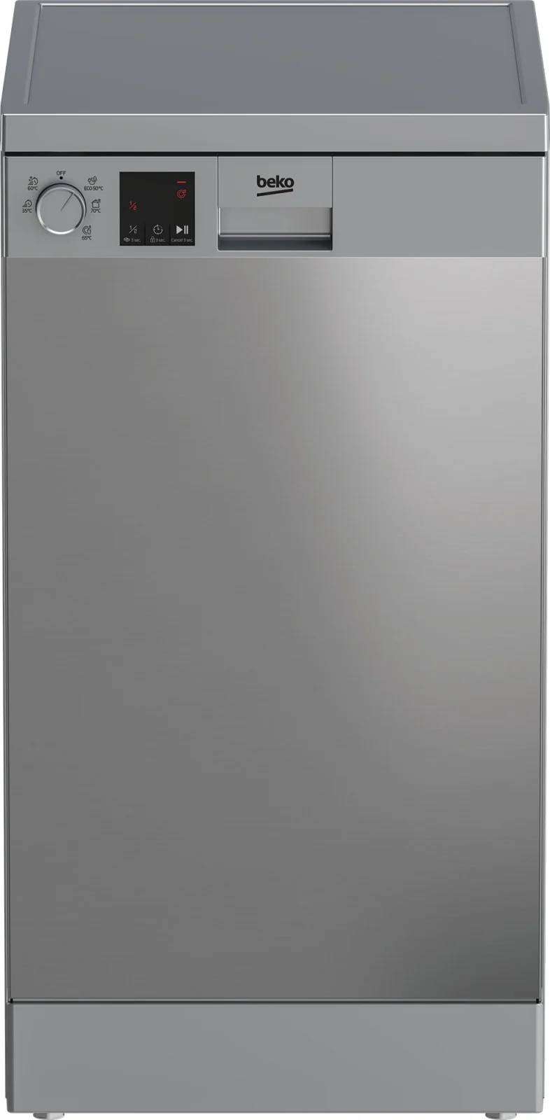 Beko DVS05024X Lavastoviglie Slim 45 cm 10 Coperti Libera Installazione Inox