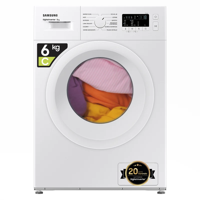 Samsung WW60A3120WEET Lavatrice Slim 6kg 1200 Giri Carica Frontale Bianca Classe C