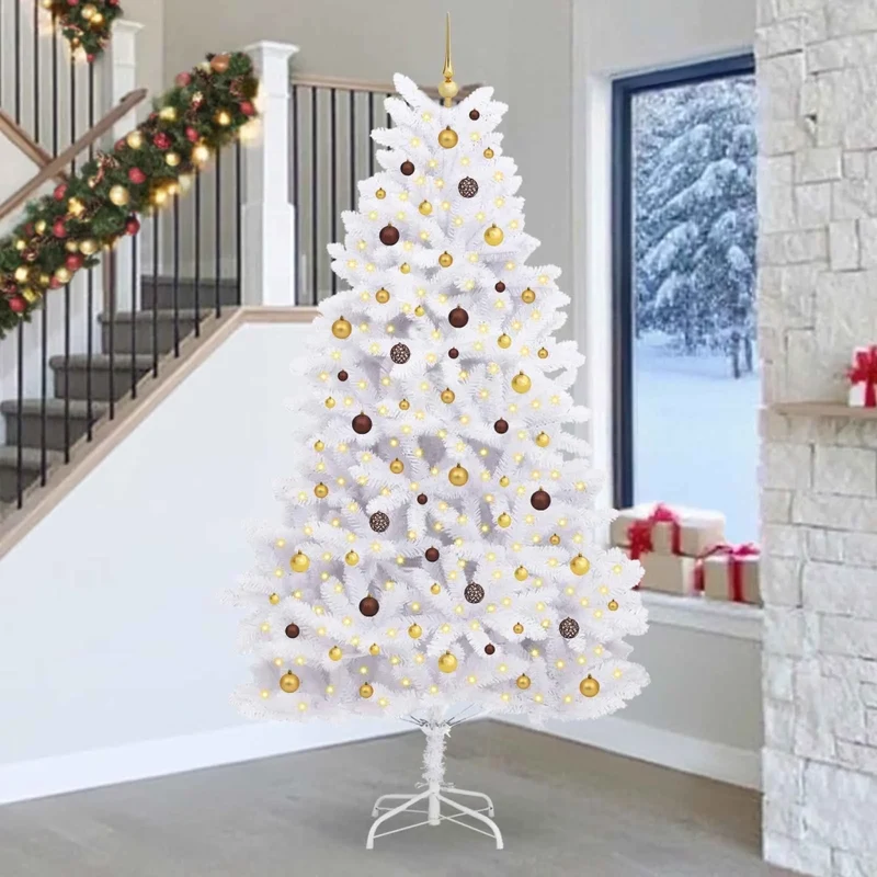 Albero di Natale artificiale 270 cm PVC e Acciaio Bianco 3210136