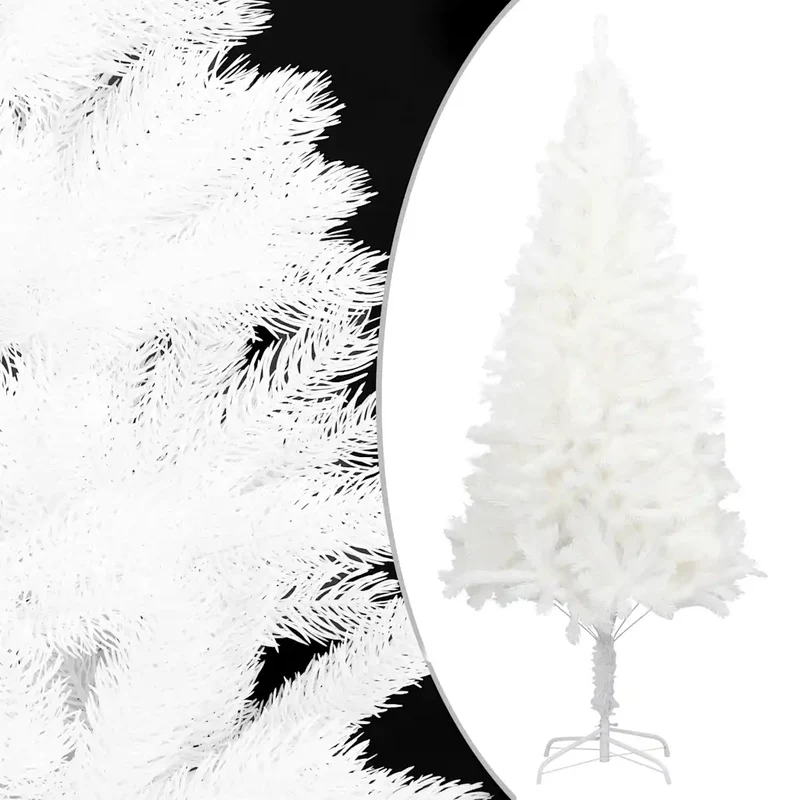 Albero di Natale Preilluminato con Palline Bianco 210 cm 3077549