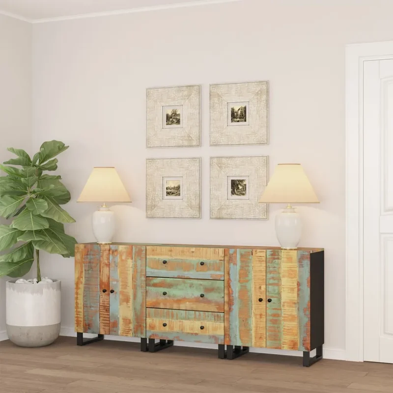 Credenze 3 pz in Legno Massello di Recupero 3143640
