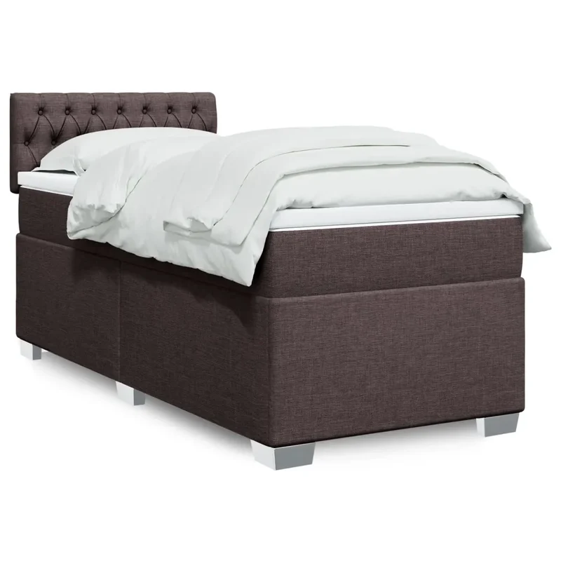 Giroletto a Molle con Materasso Marrone Scuro 80x200 cm Tessuto 3288025