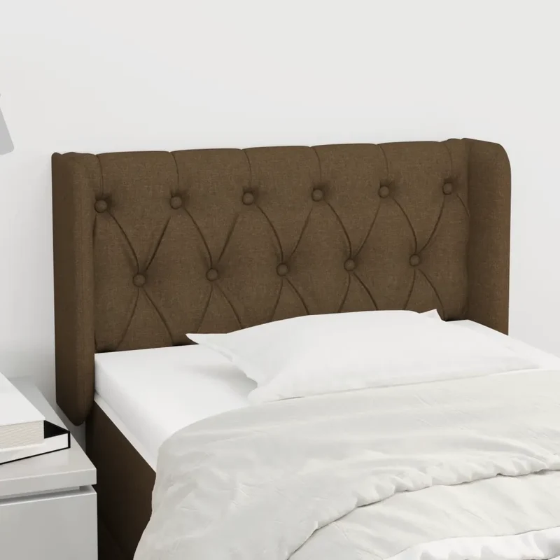 Testiera ad Orecchio Marrone Scuro 83x16x78/88 cm in Tessuto 3119081