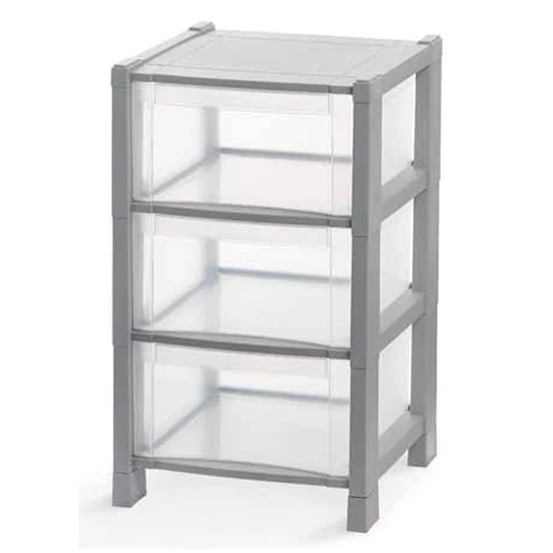 Cassettiera Tower 3 cassetti grigio 38x38x59 cm