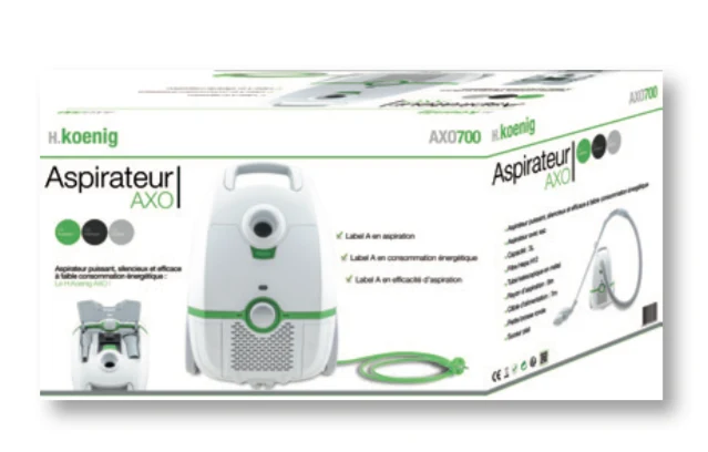 Ⓜ️🔵🔵🔵 H.Koenig AXO700 - Aspirapolvere con sacco, TRIPLA A, filtro HEPA