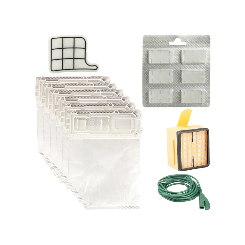 Set 12 Sacchi + 12 Profumini + 2 Hepa + 2 Griglie motore + Cavo 7mt per VK 135/136