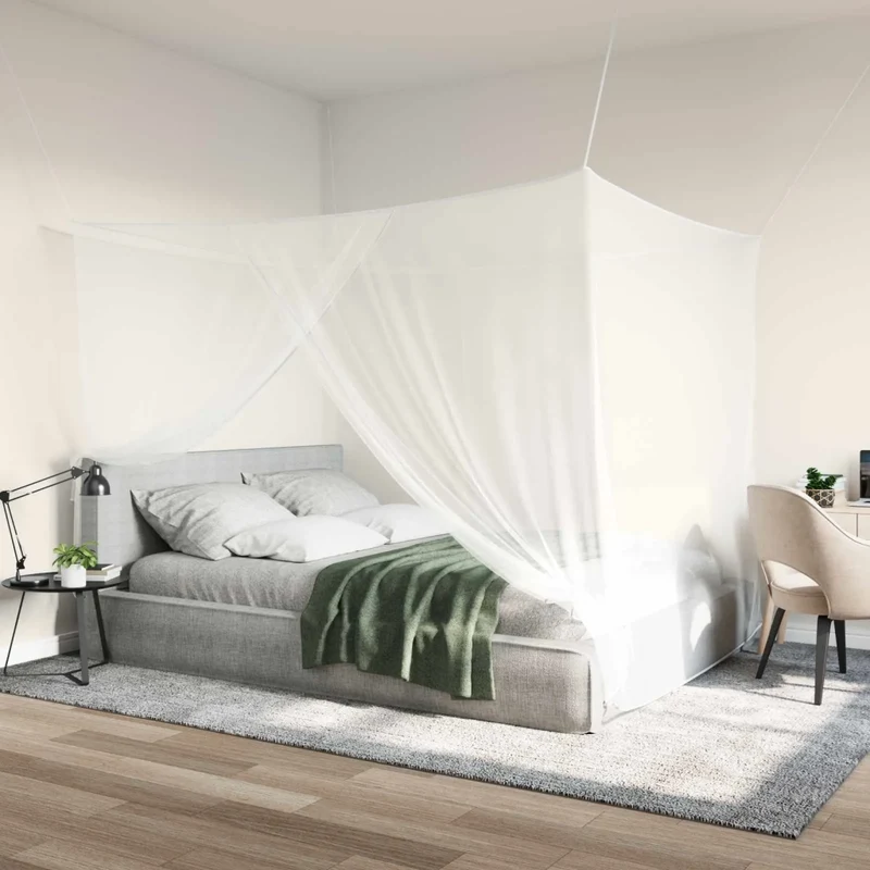 Rete per zanzare per letto 3 pz 156 mesh Bianco Poliestere 42033561