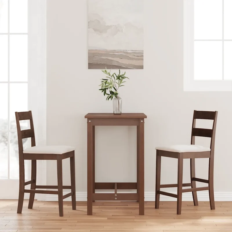 Sgabelli da Bar con Cuscini 2pz Marrone Legno Massello di Hevea 4102555
