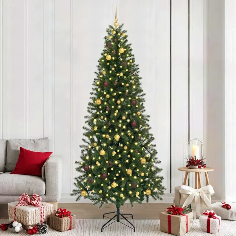 Albero di Natale artificiale con 300 LED Verde 240 cm PE e PVC 3397377