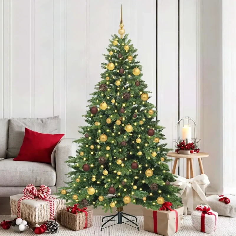 Albero di Natale artificiale con 300 LED Verde 180 cm PE e PVC 3397546