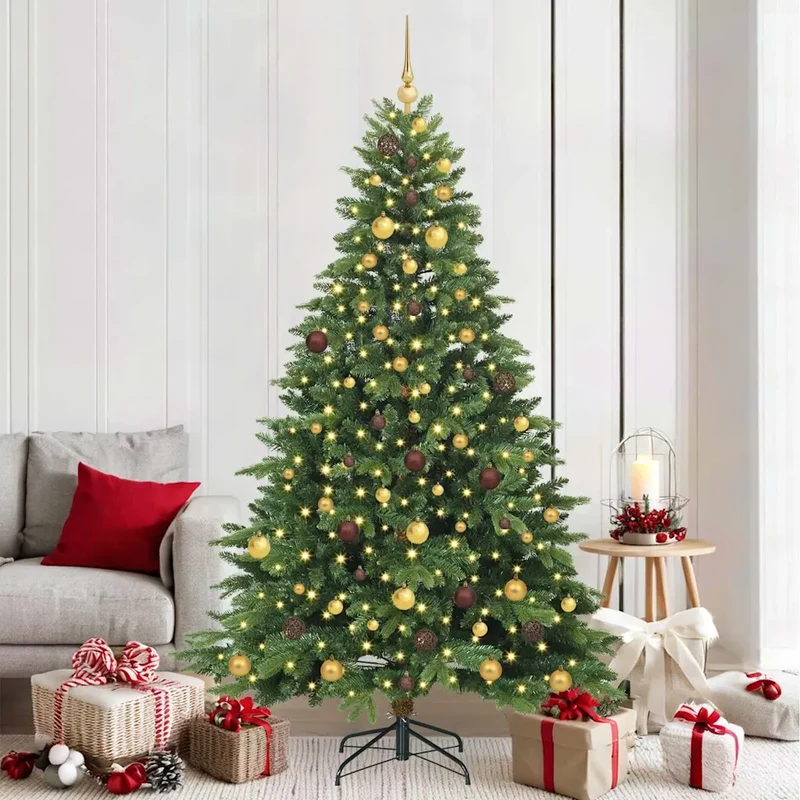 Albero di Natale artificiale con 300 LED Verde 210 cm PE e PVC 3397559