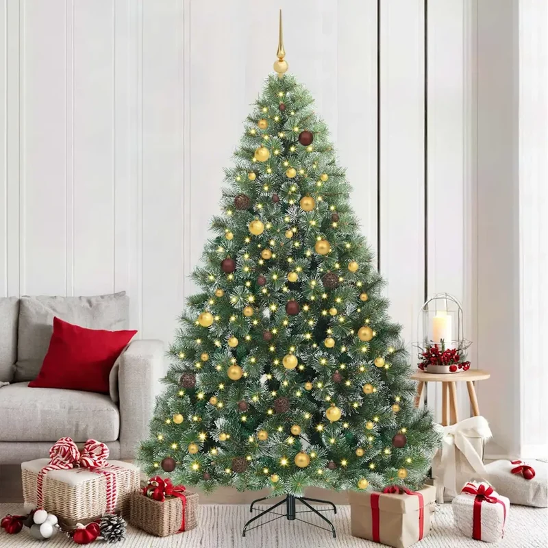 Albero di Natale artificiale con 300 LED Verde 210 cm PE e PVC 3397858