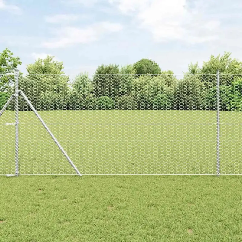 Recinzione Esagonale 1,2 x 50 m Acciaio zincato Argento 42005724