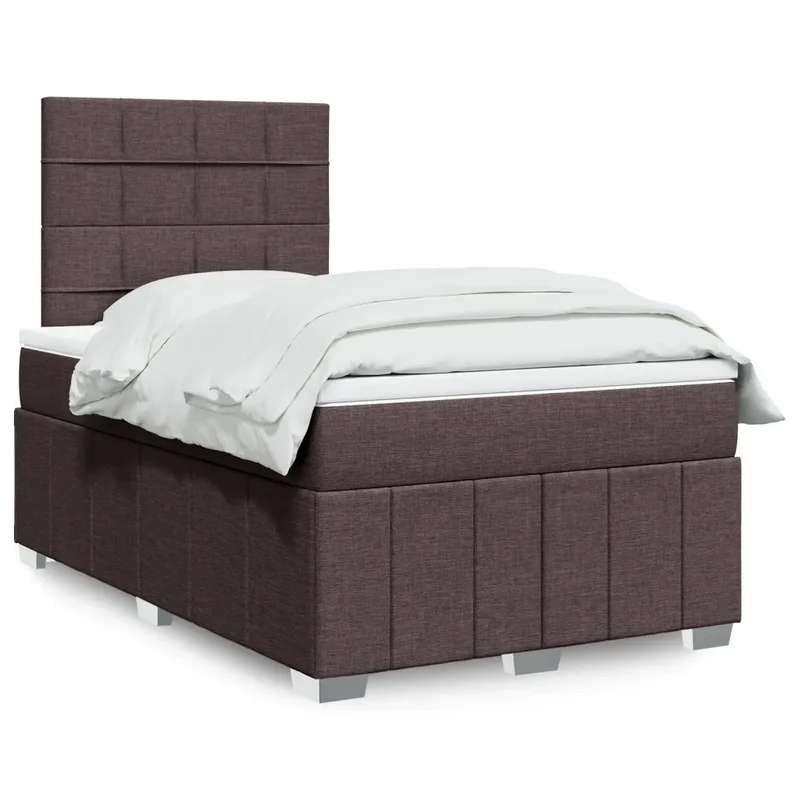 Giroletto a Molle con Materasso Marrone Scuro 120x200cm Tessuto 3291638