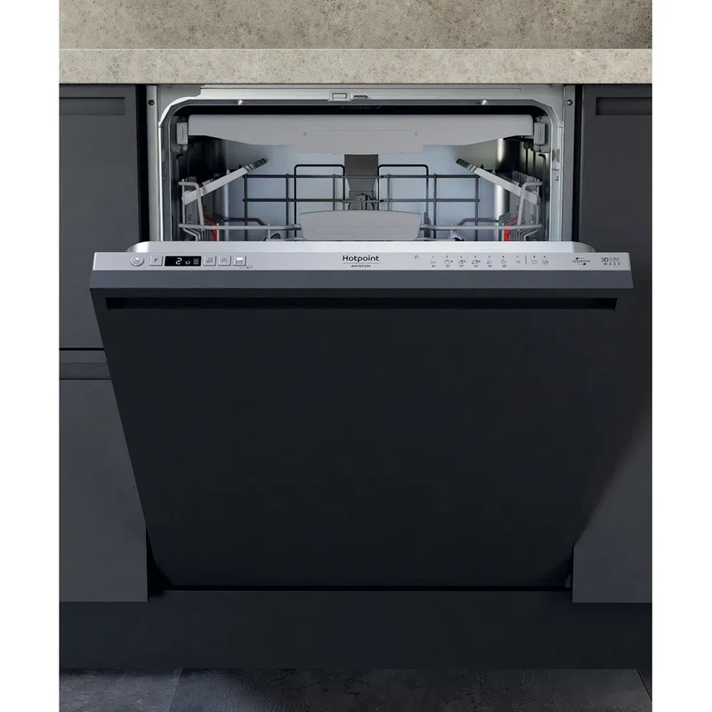 Ⓜ️🔵🔵🔵 Hotpoint HIC 3C26N WF - Lavastoviglie da incasso, scomparsa totale, silver, Nuova classe E (ex A++)
