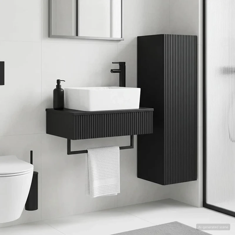 Set di mobili per il bagno 2 pz Nero 33 x 34,5 x 100 cm 3406104