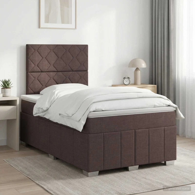Letto box spring con materasso Marrone Scuro 120 x 200 cm 3454123