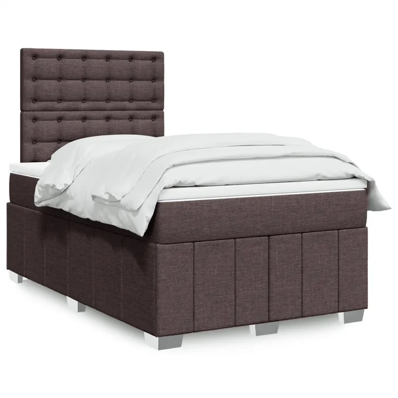Giroletto a Molle con Materasso Marrone Scuro 120x200cm Tessuto 3293952