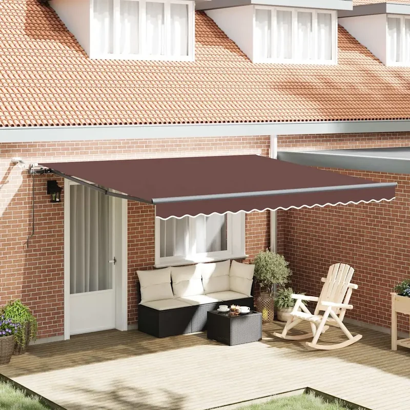 Tenda retrattile Marrone 400 × 300 cm Poliestere 3310211